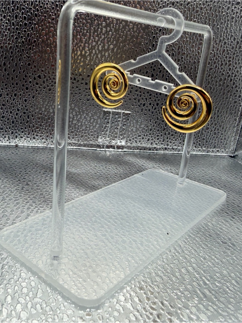 Gold Spiral Swirl Drop Earrings - Elegant Women Jewelry